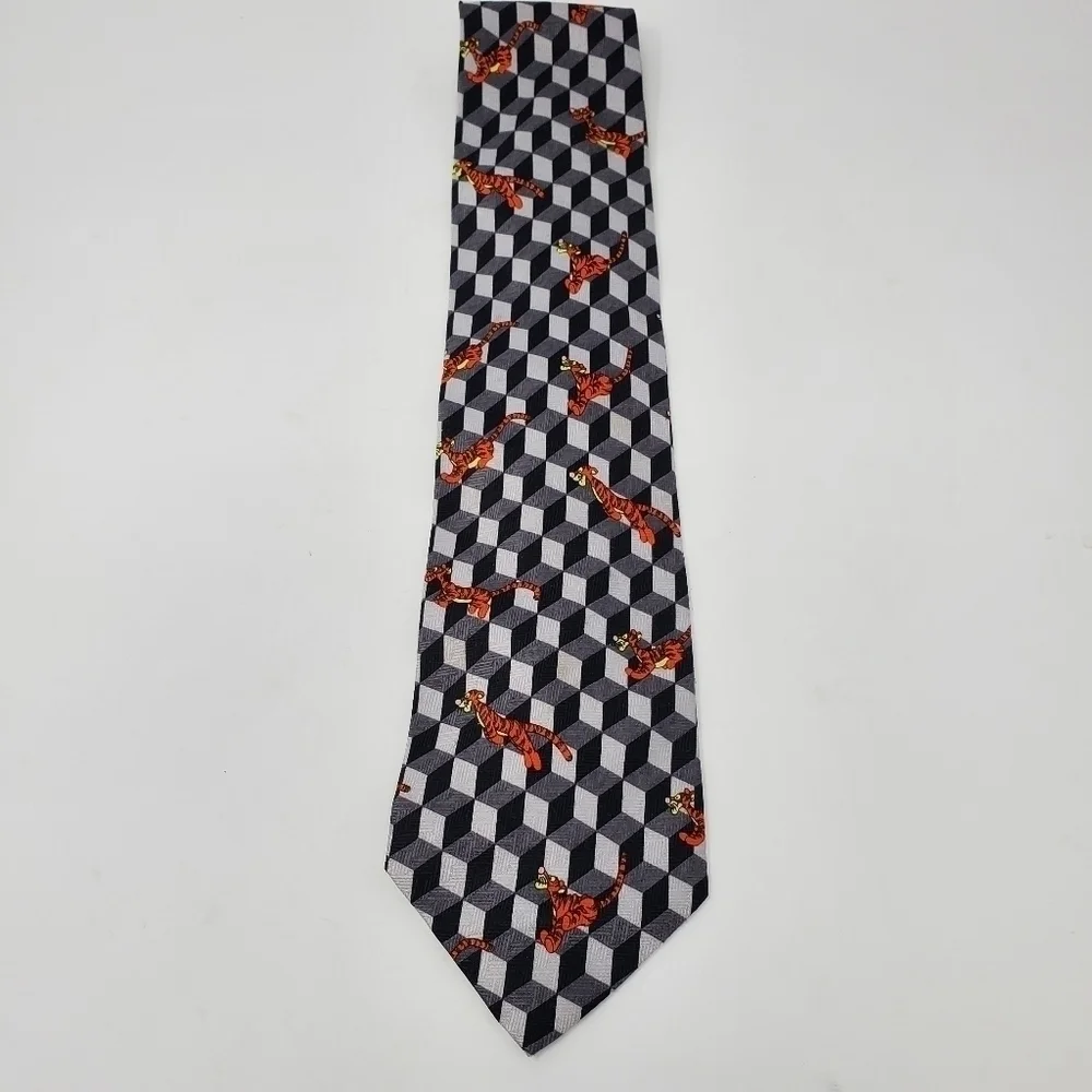 DISNEY WINNIE THE POOH TIGGER LOT OF 3 MEN NECKTIE TIES BLACK ORANGE RED